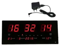 Настенные электронные часы с LED подсветкой YX-3615 красные, Светодиодные цифровые часы с будильником, датой и градусником для дома