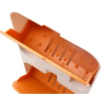 Настенный органайзер для мыла Flip Lid Drain Soap Box на 2 отсека с откидными крышками, Двойная навесная мыльница со сливом на стену в ванную