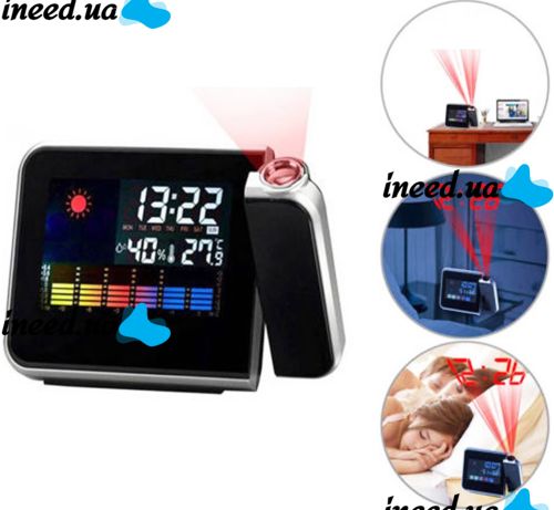 Настольные часы с проектором времени Kronos DS-8190 метеостанция  Color Screen Calendar
