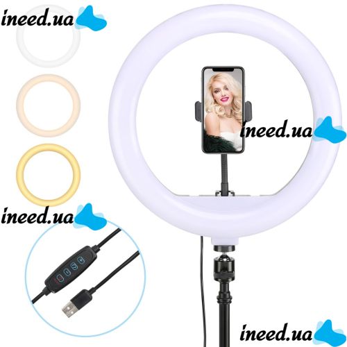 Кольцевая USB LED лампа Ring Fill Light JY-360A 36 см 14" без штатива Профессиональная студийная светодиодная CXB-360 (теплый, нейтральный, холодный)