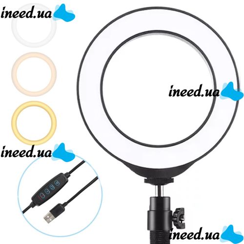 Кольцевая USB LED лампа Ring Fill Light JY-160A 16 см 6" без штатива Профессиональная студийная светодиодная CXB-160 (теплый, нейтральный, холодный)
