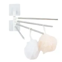 Универсальный настенный полотенцесушитель держатель для ванной 4-Bar Towel Rack на 4 полотенца, Вешалка органайзер для полотенец 4 держателя Белый