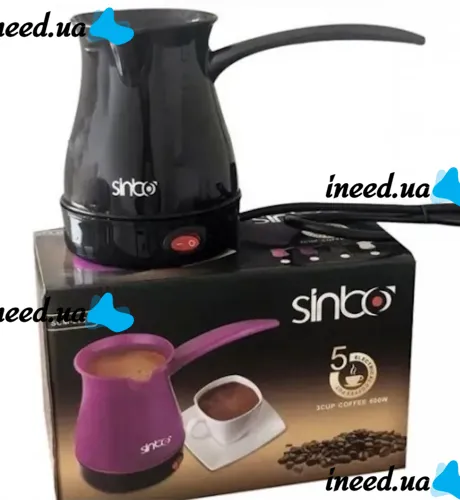 Электрическая турка Sinbo SCM-2928 кофеварка для приготовления кофе 0.3 л 600W, Электротурка для заваривания кофе, Антипригарная Турка-кофеварка