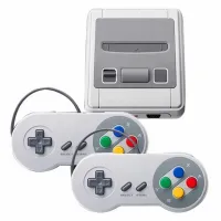 Портативная игровая ретро приставка Dendy 620 игр Денди 8 Bit Super Mini SFC, Детская консоль 8 бит с двумя джойстиками и встроенными играми Серая