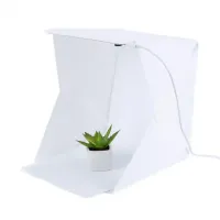 Раскладной фотобокс NJ-0065 с Led-подсветкой 22x22x22 см для предметной съемки, Световой лайтбокс для макросъемки, Мини фотостудия 2 фона