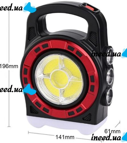 Переносной кемпинговый фонарь Hurry Bolt HB-6678 20W с солнечной панелью и функцией павербанка, Аккумуляторный LED прожектор лампа с Powerbank