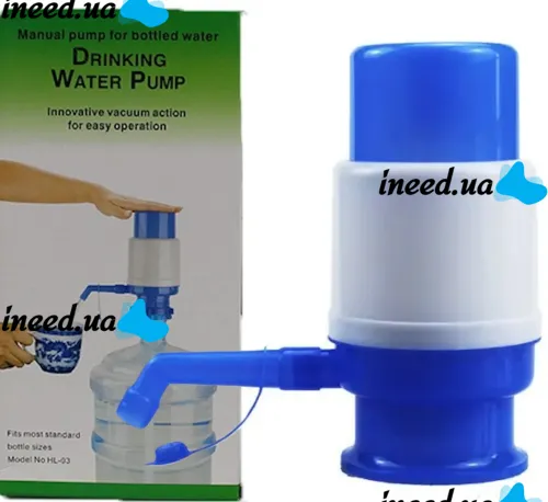 Механическая помпа насос для питьевой воды Drinking Water Pump WL-03 на бутыль с водой, Ручная помпа дозатор для подачи воды на бутылку ОМ-Х691 Синяя