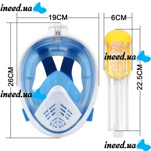 Полнолицевая маска L/XL для подводного плавания Free EasyBreath с креплением для камеры GoPro, панорамная маска для снорклинга, ныряния Easy Breath