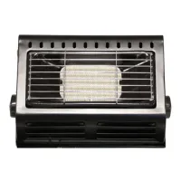 Portable gas heater tabletop stove 2 in 1 YC-808b for 1 burner with piezo ignition, ceramic heater and cylinder adapter