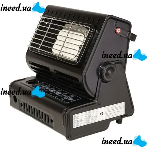 Portable gas heater tabletop stove 2 in 1 YC-808b for 1 burner with piezo ignition, ceramic heater and cylinder adapter