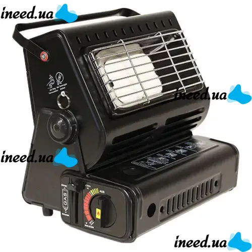 Portable gas heater tabletop stove 2 in 1 YC-808b for 1 burner with piezo ignition, ceramic heater and cylinder adapter