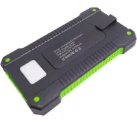 Портативное зарядное батарея Power Bank Solar JS-809 50000 mAh с солнечной панелью и фонариком, Внешний аккумулятор повербанк для зарядки USB 2.1A