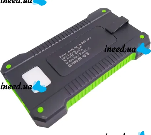 Портативное зарядное батарея Power Bank Solar JS-809 50000 mAh с солнечной панелью и фонариком, Внешний аккумулятор повербанк для зарядки USB 2.1A