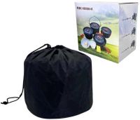 Туристический кухонный набор посуды Camping cooking AL-600 на 15 предметов чайник 3 кастрюли сковорода и кухонные принадлежности в чехле для кемпинга