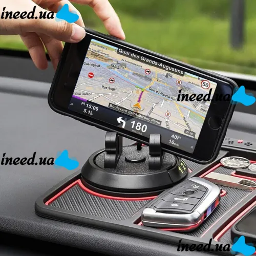 Anti-slip Car Mat Organizer Scratch mat HA-20 4in1 for Car Dashboard, Holder Stand for Phone and Cards Red