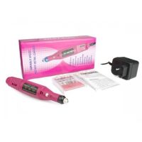 Bucos Nail Drill ZS-100 Handheld Polisher (20,000 rpm) for Professional Manicures and Pedicures—6-in-1 Polishing Handpiece, + Bit Set—Pink