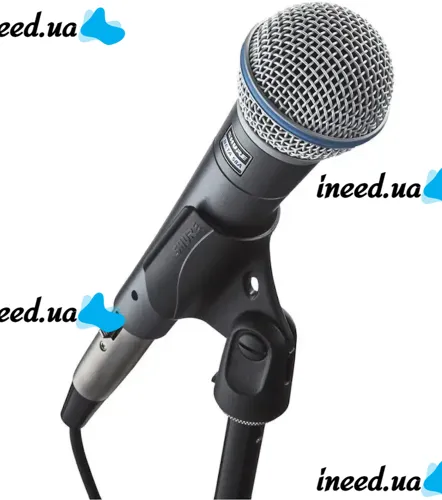 Динамический проводной микрофон Shure Beta 58A ручной для пения, Вокальный шнуровой микрофон Шур для записи голоса и караоке с чехлом Черный