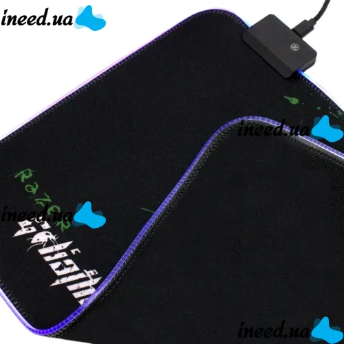 Ігровий комп'ютерний килимок для мишки Gaming Pad Razer R-350 RS-02 25X35X0.3 см C RGB підсвічуванням, Ігрова поверхня для комп'ютерної миші 90546