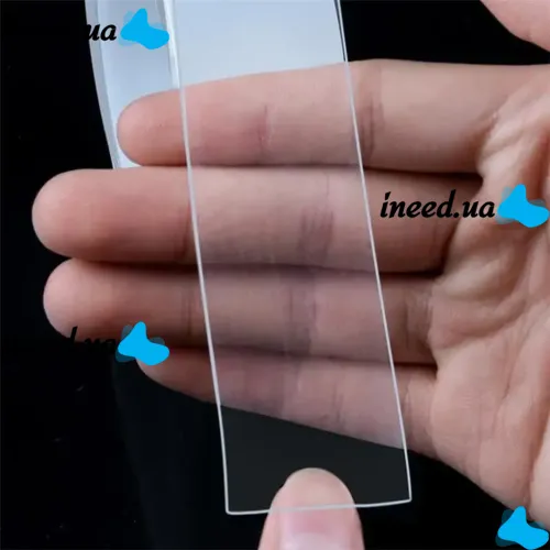 Многоразовая сверхпрочная крепежная гелиевая лента Ivy Grip Tape 5 м, Сверхсильная прозрачная двухсторонняя клейкая скотч 5 метров нано-лента