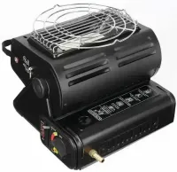 Portable gas heater tabletop stove 2 in 1 YC-808b for 1 burner with piezo ignition, ceramic heater and cylinder adapter