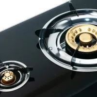 Table gas taganok Besse F-1 with 3 burners, Glass three-burner gas stove with piezo ignition, Gas Hob Black