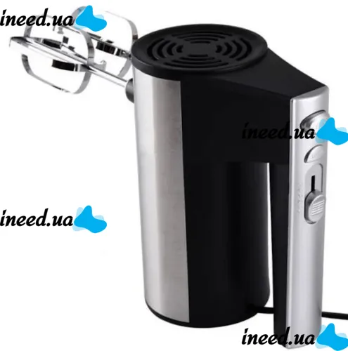 Manual kitchen mixer Domotec R.6629A for kneading dough with 2 types of nozzles on a stand 800W, Electric dough mixer Domotek 800W 5 speeds