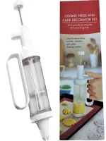 Кондитерский шприц пресс Cookie Press and Cake Decorator Set с насадками и трафаретами для декорирования печенья и тортов, Пистолет для крема
