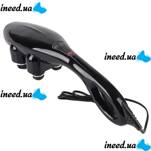 Электрический ручной массажер Quad Action Percussion Massager TK-88-2 для всего тела 28 Вт, 12 в 1, Вибрационный мышечный мультимассажер для спины