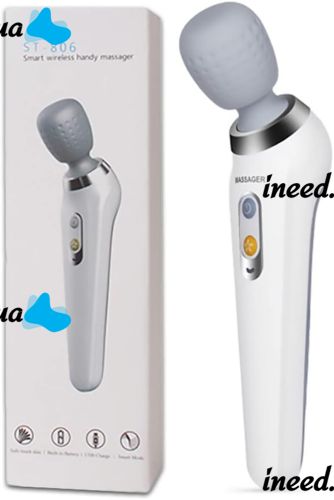 Wireless Shock Massager Smart Wireless Handy Massager ST-806 for the whole body and muscles, Rechargeable Vibration Massager MS-2022 for Neck Shoulders White