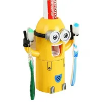 Детский диспенсер для зубной пасты Миньон Brush Holder, Автоматический дозатор с держателем для щеток для детей Миньен Желтый