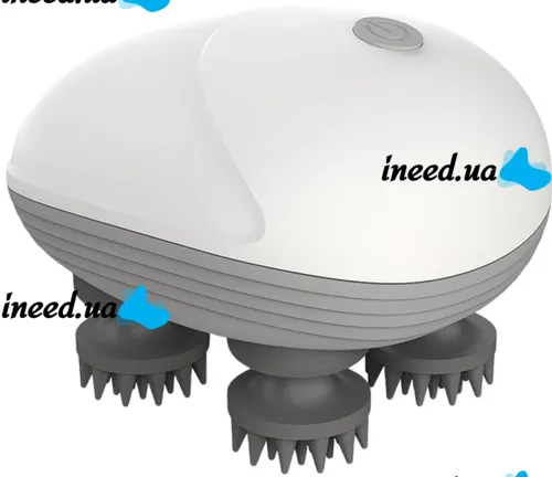 Беспроводной водонепроницаемый массажер Smart Scalp Massager QSK-701 для головы, шеи и плеч Аккумуляторный Media-Tech MT6524 для кошек и собак Белый