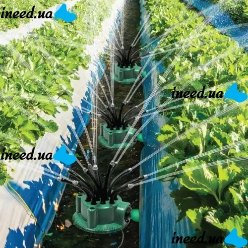 Спринклерний зрошувач насадка на шланг для поливу 12 в 1 розумна система Multifunctional Sprinkler Fresh Garden розпилювач дощуватель 360 градусів 