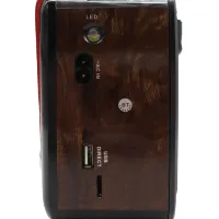 Аккумуляторный FM радиоприемник MP3 колонка Golon RX-455S SOLAR USB+SD с солнечной панелью, Портативный ФМ радио приемник 6W с аккумулятором Красный