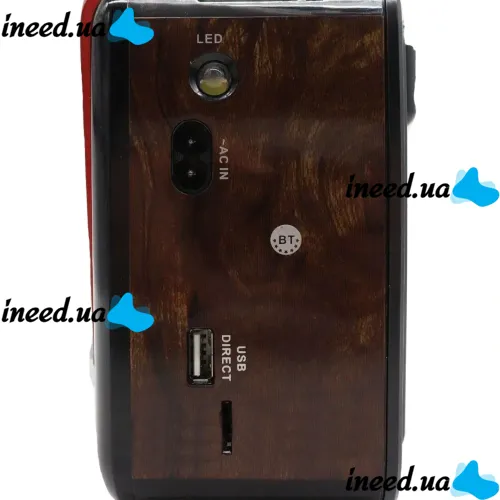 Аккумуляторный FM радиоприемник MP3 колонка Golon RX-455S SOLAR USB+SD с солнечной панелью, Портативный ФМ радио приемник 6W с аккумулятором Красный