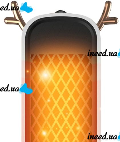 Напольный спиральный обогреватель тепловентилятор Voltronic JIEBO-N8 500W с рожками оленя, Переносной настольный электрообогреватель Deer Белый