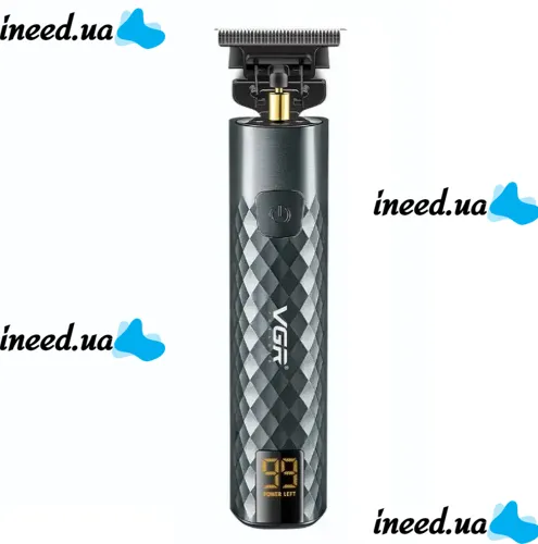 Беспроводная аккумуляторная машинка VGR V-077 для стрижки волос, Аккумуляторный триммер бритва для окантовки бороды и усов с LCD дисплеем и насадками