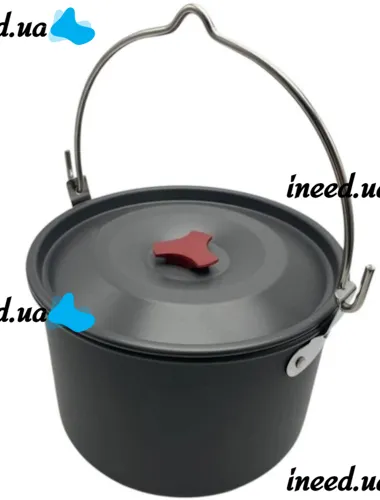 Туристический кухонный набор посуды Camping cooking AL-600 на 15 предметов чайник 3 кастрюли сковорода и кухонные принадлежности в чехле для кемпинга