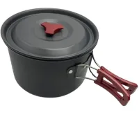 Туристический кухонный набор посуды Camping cooking AL-600 на 15 предметов чайник 3 кастрюли сковорода и кухонные принадлежности в чехле для кемпинга