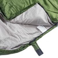 Sleeping Bag Tramp TR-2175 Up to -20 Degrees 210X75 cm Water-repellent Insulated Tourist Winter Sleeping Bag with Hood and Cover Green