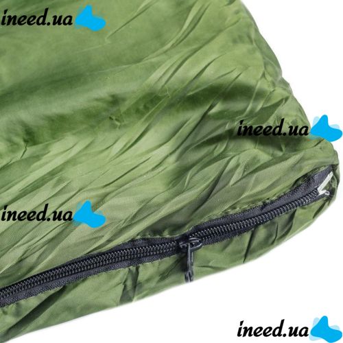 Sleeping Bag Tramp TR-2175 Up to -20 Degrees 210X75 cm Water-repellent Insulated Tourist Winter Sleeping Bag with Hood and Cover Green