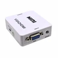Конвертер переходник VGA на HDMI активный адаптер со звуком и внешним питанием VGA-HDMI Аудио вход 3.5 mm Converter Mini 1080P