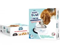 Поилка непроливайка с плавающим диском для воды Magic Bowl для собак и кошек, Миска антипроливайка​​​​​​​ для домашних животных Белая 1,5л