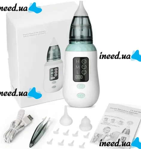 Children's rechargeable Nasal Aspirator Vancocon VA-162 USB with nozzles for a child, Electric nozzle for newborns and small children