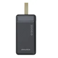Portable Charger Power Bank Awei P7K 30000 mAh Power Bank, Portable External Battery Battery with Indicator and Cable for Phone
