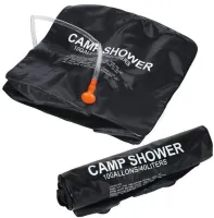 Туристический переносной душ Easy Camp Solar Shower Bag на 40 литров для походов и кемпинга, Летний резервуар для воды с солнечным подогревом Черный