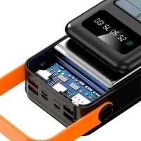 Портативное зарядное устройство Power Bank Voltronic YM635DX 30000mAh с солнечной панелью и фонариком Solar Внешний аккумулятор повербанк для зарядки