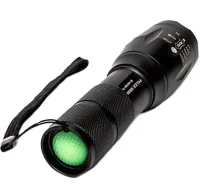 Bailong BL-1831-T6 Handheld Rechargeable Mini Flashlight up to 1000 meters, Battery Powered Pocket LED Tactical Flashlight with Zoom Function Black