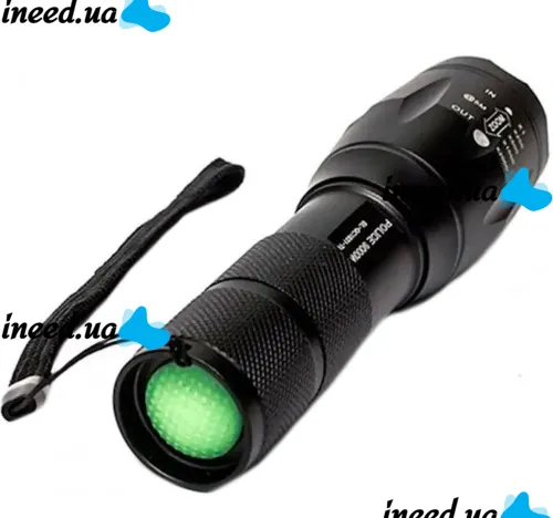 Bailong BL-1831-T6 Handheld Rechargeable Mini Flashlight up to 1000 meters, Battery Powered Pocket LED Tactical Flashlight with Zoom Function Black