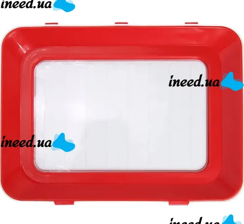 Многоразовый вакуумный лоток поднос Vaccum Plates 500 мл для хранения пищевых продуктов, Герметичный судочек контейнер 31х24х4см для еды Красный
