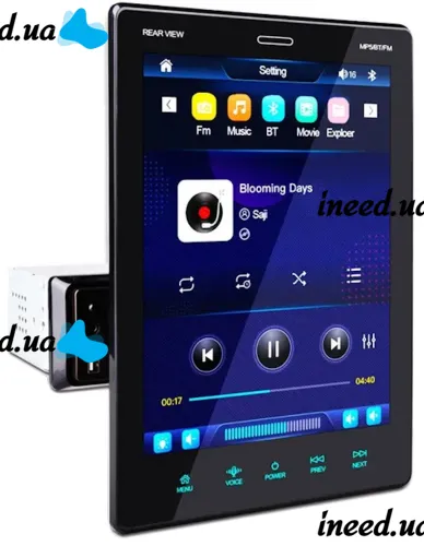 Вертикальная автомагнитола Tesla Style CML-PLAY 9510A 1Din 1GB/16GB с экраном 9.5" дюймов, Магнитола Android GPS Wi-Fi Bluetooth USB с пультом ду